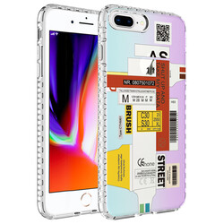 Apple iPhone 7 Plus Kılıf Airbag Kenarlı Renkli Desenli Silikon Zore Elegans Kapak NO2