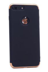 Apple iPhone 7 Plus Kılıf Zore 3 Parçalı Rubber Kapak Siyah