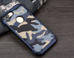 Apple iPhone 7 Plus Kılıf Zore Army Silikon Kapak Mavi