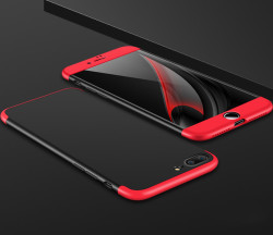 Apple iPhone 7 Plus Kılıf Zore Ays Kapak Siyah-Kırmızı