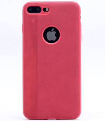 Apple iPhone 7 Plus Kılıf Zore City Silikon Kırmızı