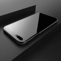 Apple iPhone 7 Plus Kılıf Zore Devrim Mıknatıslı Cam Kapak Siyah