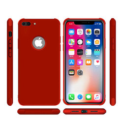 Apple iPhone 7 Plus Kılıf Zore Neva Silikon Kırmızı