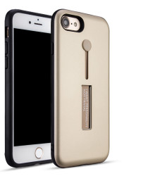 Apple iPhone 7 Plus Kılıf Zore Olive Standlı Kapak Gold