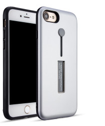 Apple iPhone 7 Plus Kılıf Zore Olive Standlı Kapak Gri
