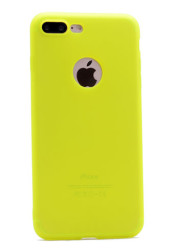 Apple iPhone 7 Plus Kılıf Zore Premier Silikon Kapak Sarı