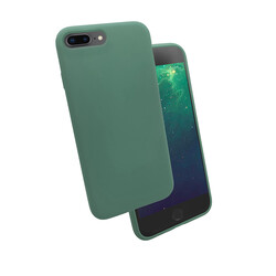 Apple iPhone 7 Plus Kılıf Zore Silk Silikon Koyu Yeşil