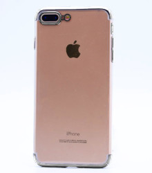 Apple iPhone 7 Plus Kılıf Zore Tareks Şeffaf Kapak Beyaz