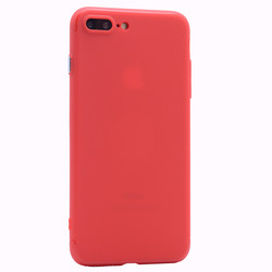 Apple iPhone 7 Plus Kılıf Zore Time Magnet Silikon Kırmızı