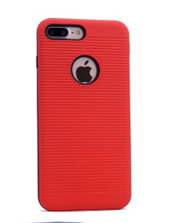 Apple iPhone 7 Plus Kılıf Zore Youyou Silikon Kapak Kırmızı