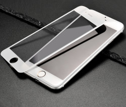 Apple iPhone 7 Plus Zore 3D Latte Cam Ekran Koruyucu Beyaz