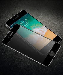 Apple iPhone 7 Plus Zore Anti-Dust Mat Privacy Temperli Ekran Koruyucu Siyah
