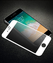 Apple iPhone 7 Plus Zore Anti-Dust Mat Privacy Temperli Ekran Koruyucu Beyaz
