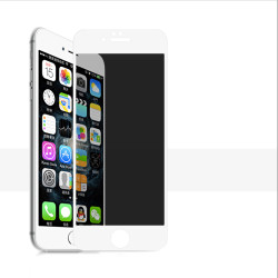 Apple iPhone 7 Plus Zore Kor Privacy Cam Ekran Koruyucu Beyaz