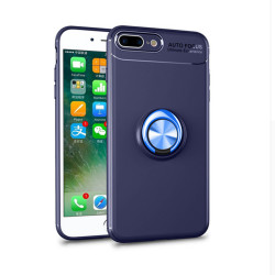 Apple iPhone 7 Plus Kılıf Zore Ravel Silikon Kapak Mavi