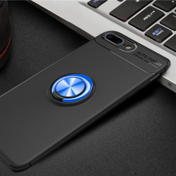 Apple iPhone 7 Plus Kılıf Zore Ravel Silikon Kapak Siyah-Mavi