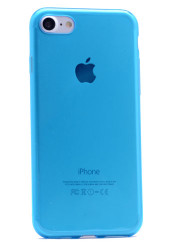 Apple iPhone 7 Kılıf Zore Ultra İnce Silikon Kapak 0.2 mm Mavi