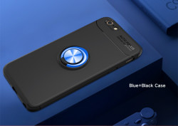 Apple iPhone 7 Kılıf Zore Ravel Silikon Kapak Siyah-Mavi