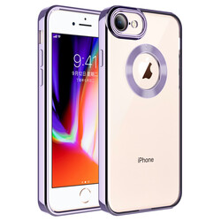 Apple iPhone 8 Case Camera Protected Zore Omega Cover With Logo Lila