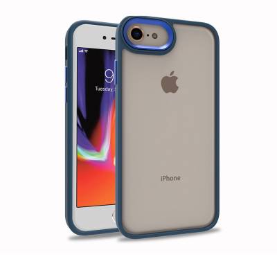 Apple iPhone 8 Kılıf Zore Flora Kapak Mavi