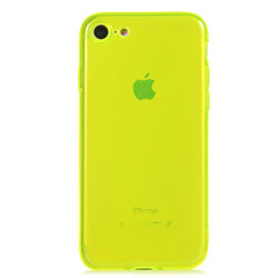 Apple iPhone 8 Kılıf Zore Mun Silikon Sarı