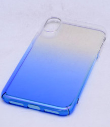 Apple iPhone X Kılıf Zore Renkli Transparan Kapak Mavi