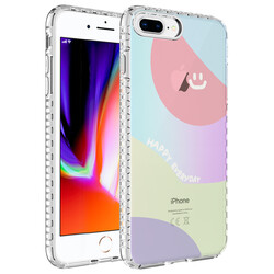 Apple iPhone 8 Plus Case Airbag Edge Colorful Patterned Silicone Zore Elegans Cover NO7