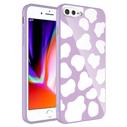 Apple iPhone 8 Plus Case Camera Protected Patterned Hard Silicone Zore Epoksi Cover NO6