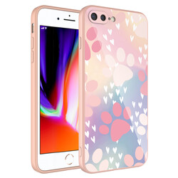 Apple iPhone 8 Plus Case Camera Protected Patterned Hard Silicone Zore Epoksi Cover NO4