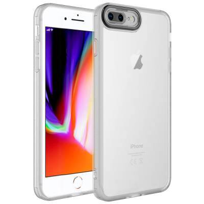 Apple iPhone 8 Plus Case Camera Protected Transparent Zore Post Cover Colorless