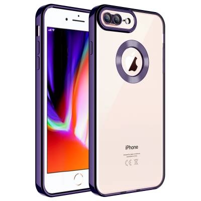 Apple iPhone 8 Plus Case Camera Protected Zore Omega Cover With Logo Derin Mor