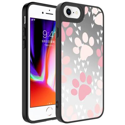 Apple iPhone 8 Plus Case Mirror Patterned Camera Protected Glossy Zore Mirror Cover Pati