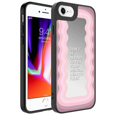 Apple iPhone 8 Plus Case Mirror Patterned Camera Protected Glossy Zore Mirror Cover Ayna