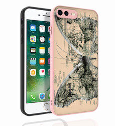 Apple iPhone 8 Plus Case Patterned Camera Protected Glossy Zore Nora Cover NO4