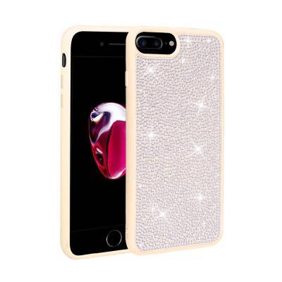 Apple iPhone 8 Plus Case Shiny Stone Design Zore Stone Cover White