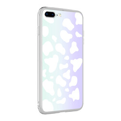 Apple iPhone 8 Plus Case Zore M-Blue Patterned Cover Cow No2