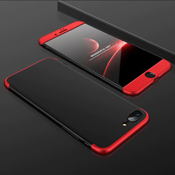 Apple iPhone 8 Plus Kılıf Zore Ays Kapak Siyah-Kırmızı