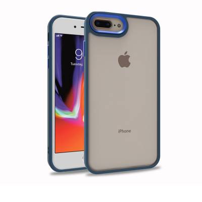 Apple iPhone 8 Plus Kılıf Zore Flora Kapak Mavi