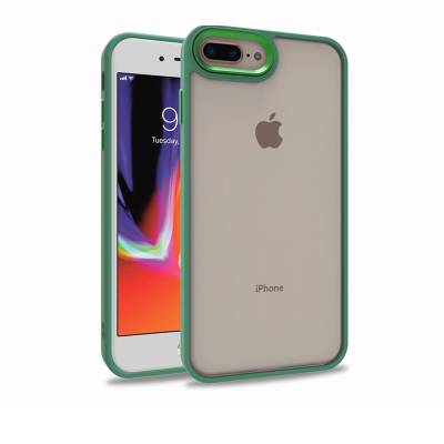 Apple iPhone 8 Plus Kılıf Zore Flora Kapak Yeşil