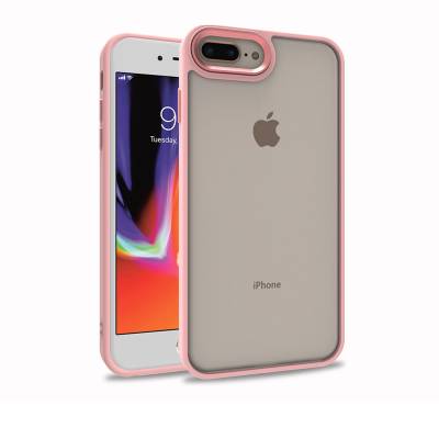 Apple iPhone 8 Plus Kılıf Zore Flora Kapak Rose Gold