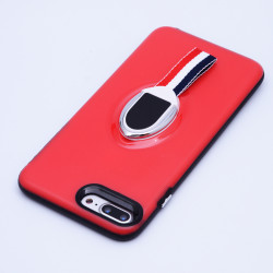 Apple iPhone 8 Plus Kılıf Zore Foxy Silikon Kırmızı