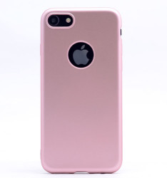 Apple iPhone 8 Plus Kılıf Zore Premier Silikon Kapak Rose Gold