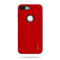 Apple iPhone 8 Plus Kılıf Roar Rico Hybrid Kapak Kırmızı