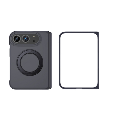 Apple iPhone Duo Case M-safe Charging Enabled Matte Hard PC Back Wlons Vena Stand Cover Black