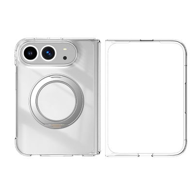 Apple iPhone Duo Case M-safe Charging Enabled Transparent Hard PC Wlons Pita Stand Cover Şeffaf