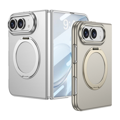 Apple iPhone Duo Case M-safe Charging Enabled Zore Kıpta Ring Holder Camera Protected Cover Titanyum