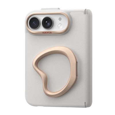 Apple iPhone Duo Case with Stand, Udemos Pebble Series Cover Cream