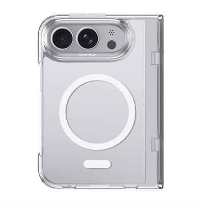 Apple iPhone Duo (Fold) Kılıf M-Safe Şarj Özellikli Raptic Air Clear Serisi Airbagli Kapak Şeffaf
