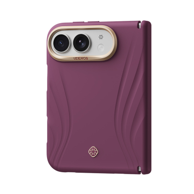 Apple iPhone Duo Kılıf M-Safe Şarj Özellikli Çizgili Logolu Udemos Freedom Serisi Kapak Bordo