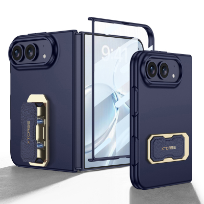 Apple iPhone Duo Kılıf Zore Kıpta KPT-03 Sert PC Kapak Lacivert